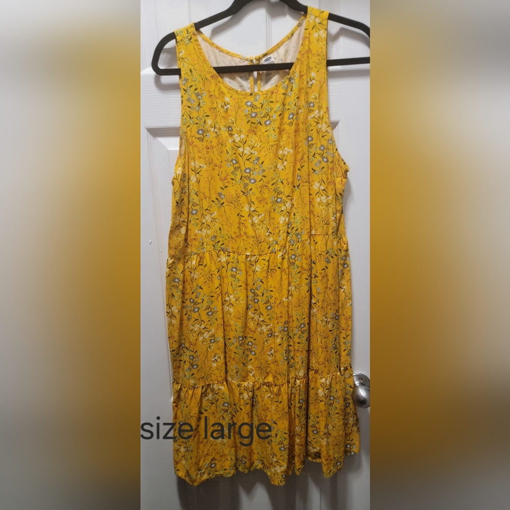 Old Navy Yellow Floral Midi Dress
